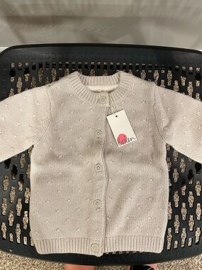 NWT Boden Baby Knit Cardigan - Light Oat 12-18 months With Wings on Back